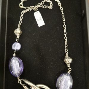 Elegant Silver and Purple Necklace